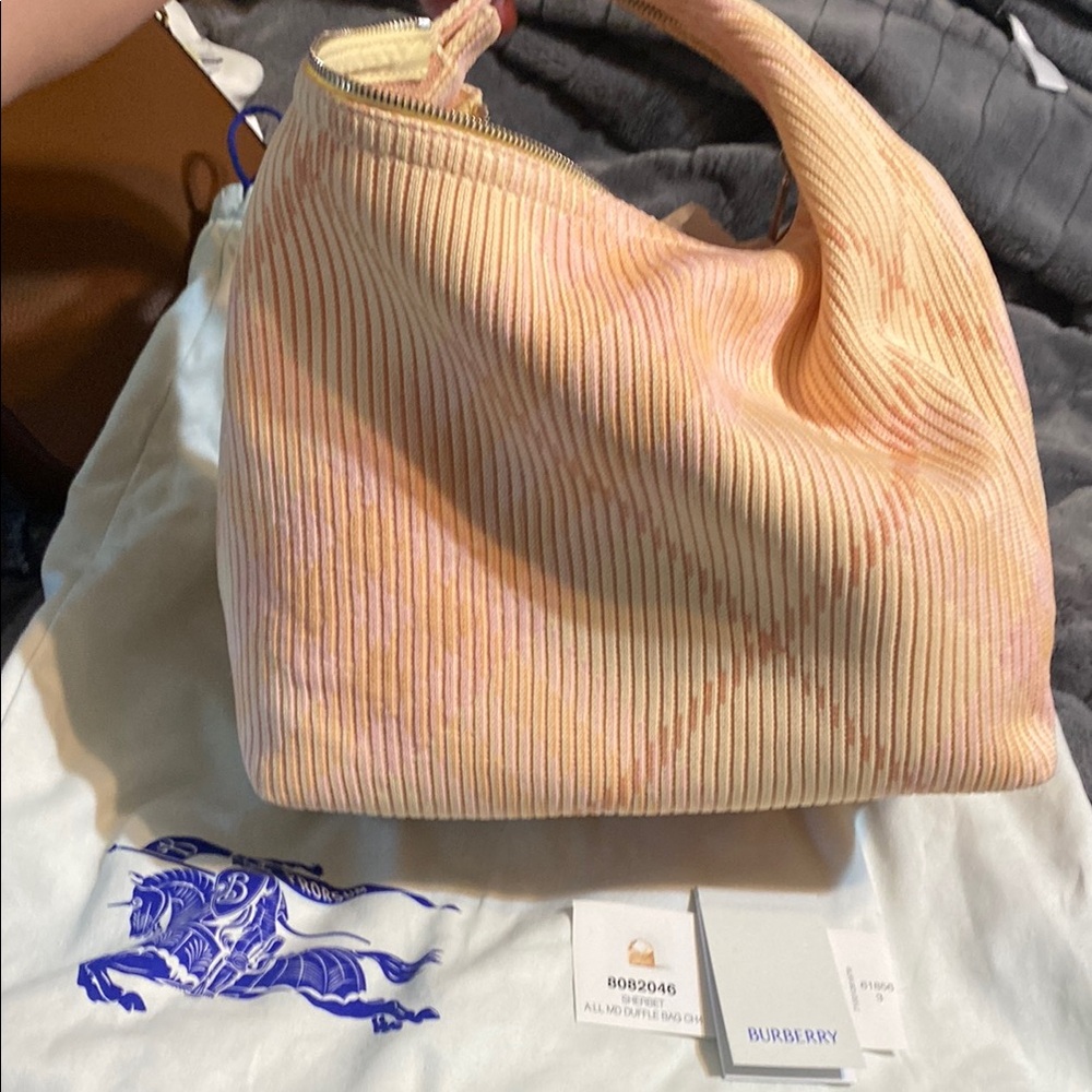 Burberry Hobo Bag in Pink and Cream
